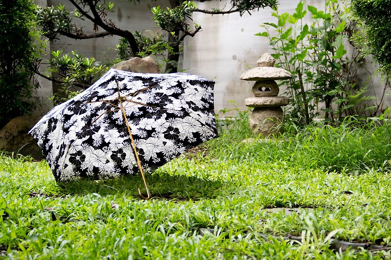 金色小彎頭日式印花傘 - 雨傘/雨衣 - 聚酯纖維 黑色