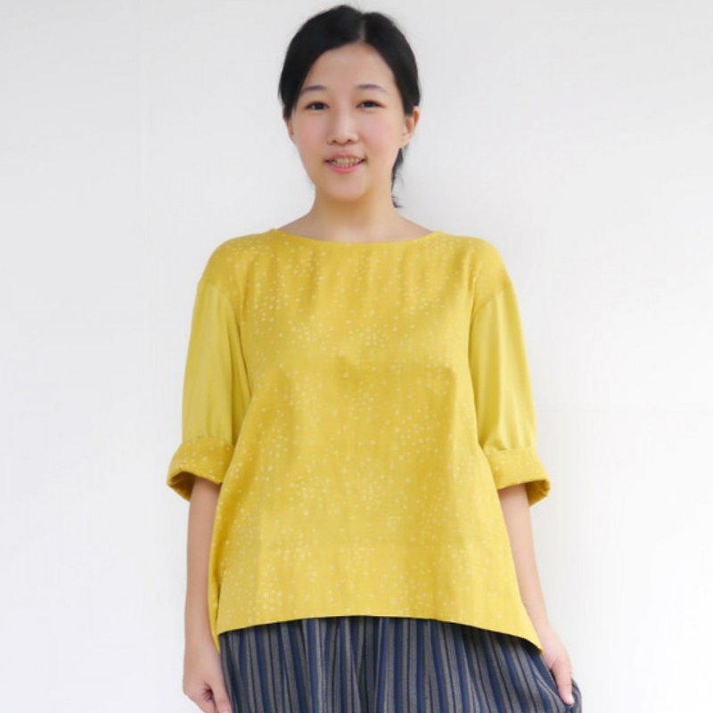 (Re-Engraved) Organic Cotton Twisted Panel Top - Summer Beer Yellow - Women's Tops - Cotton & Hemp Yellow