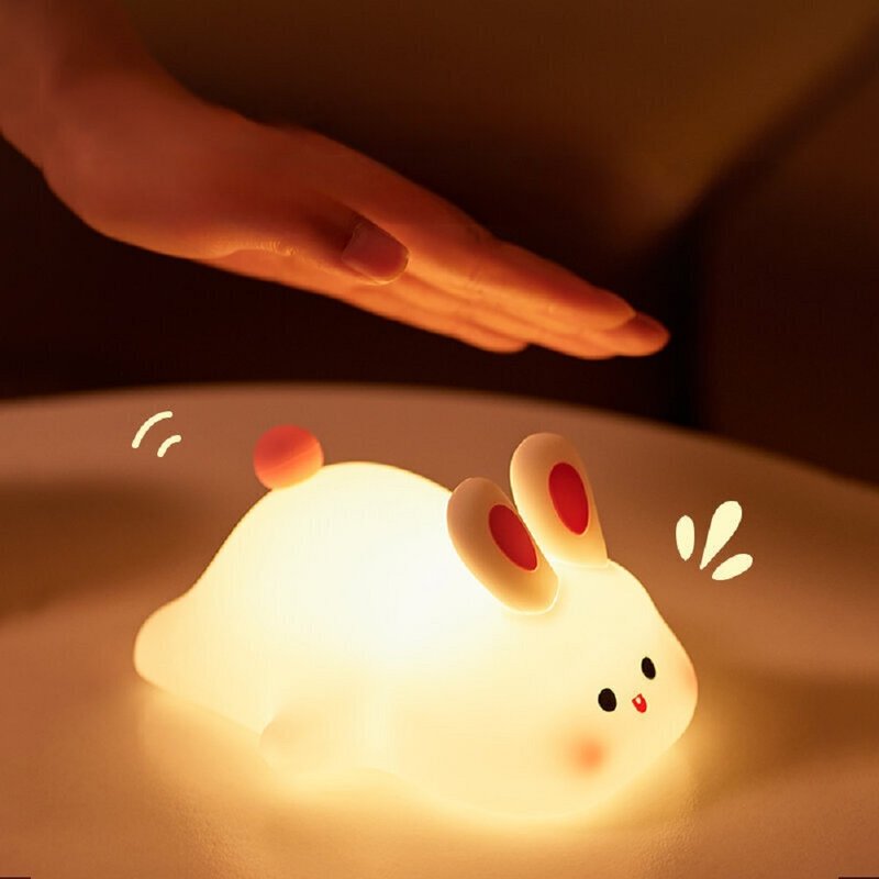 Warm sleeping companion|Papa Farm_Sweet White Rabbit night light|Papa lamp|Sleeping lamp|Taiwan ready stock - Lighting - Silicone 