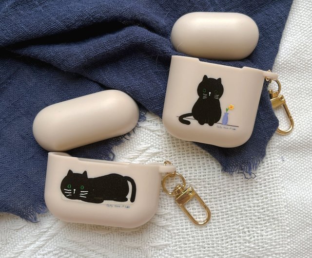 Black cat airpod online case