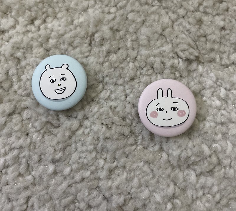 Bear and Rabbit Badge/Brooch/A total of two - เข็มกลัด/พิน - โลหะ 