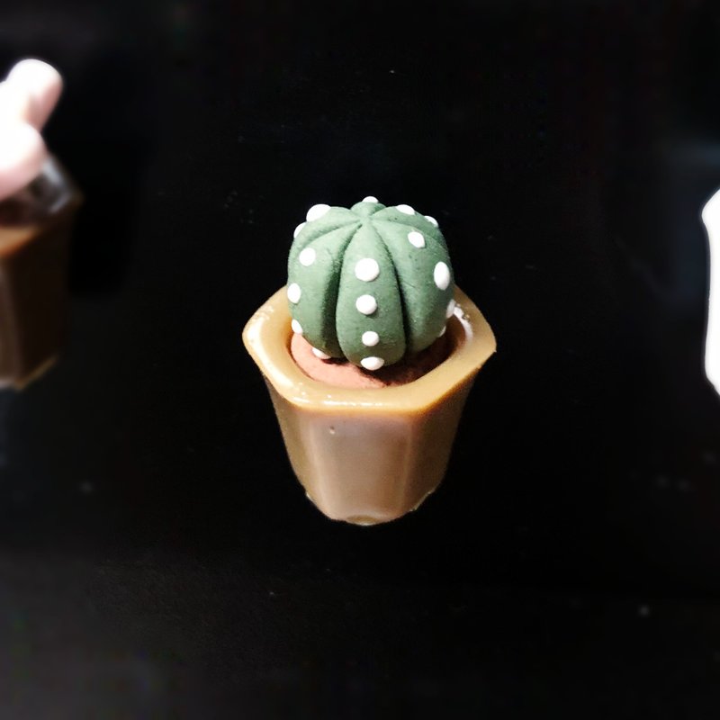 Q版多肉植物花盆磁石 - 磁鐵 - 黏土 