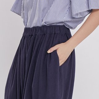 Bruce Linen Arc shaped Harem pants/Navy