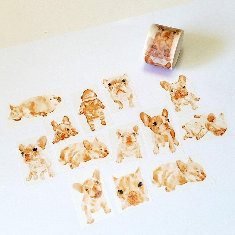 Jielin Washi Tape French Bulldog - Washi Tape - Paper 