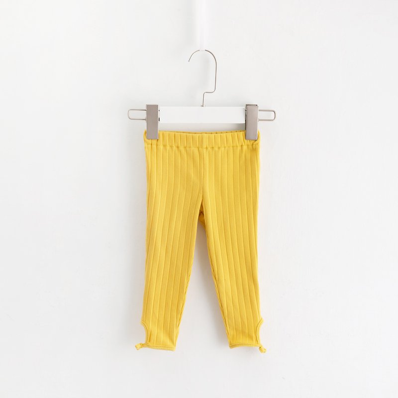 螺紋小蝴蝶legging(淡黃/灰綠) - GIRL - 嬰兒連身衣/包被/包巾 - 棉．麻 