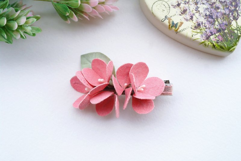 優惠 艷桃紅 桃花 珠子 髮飾 髮夾 禮物 HA0203 - 髮夾/髮飾 - 植物．花 紅色