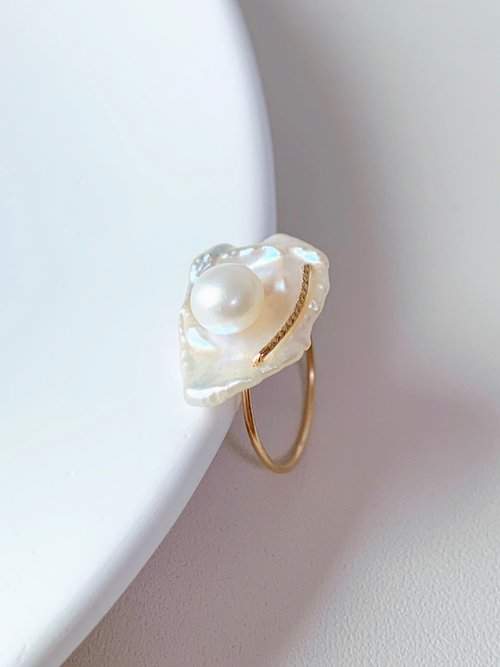 天然パールリング 天然バロックパールリング - ショップ iceofjadeite リング