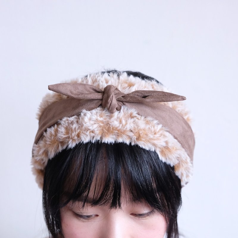 fuwafuwa毛茸茸暖耳三用髮帶 橘貓 - 髮帶/頭箍 - 其他材質 