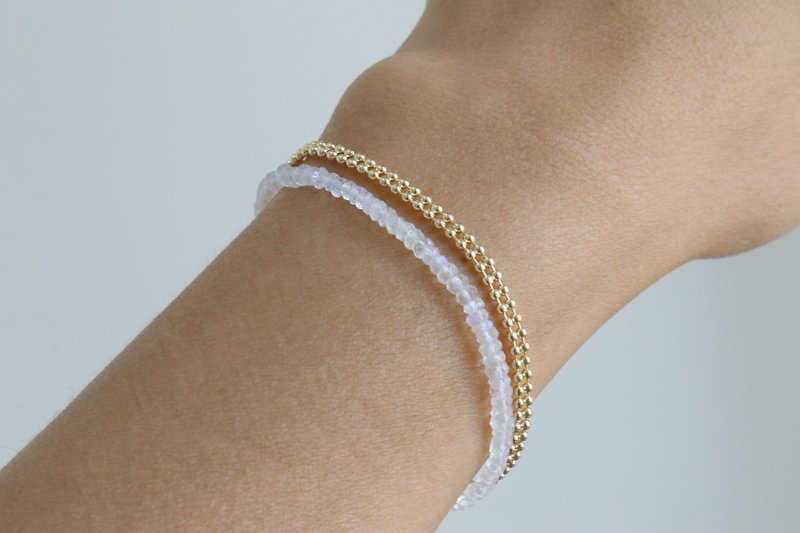 Silver crystal bracelet 0773 shimmer - สร้อยข้อมือ - ทองแดงทองเหลือง สีทอง