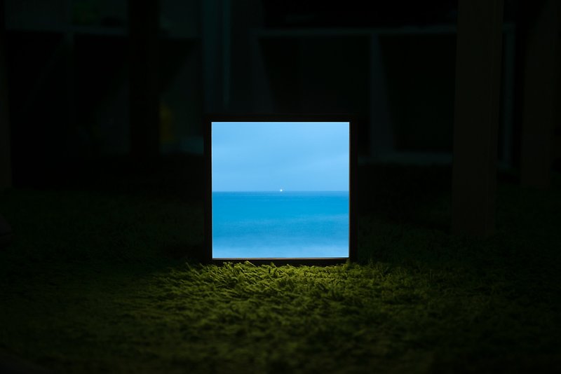 Lighto光印樣  Mini燈箱  遠方的光(aPo) - 畫框/相架  - 木頭 藍色