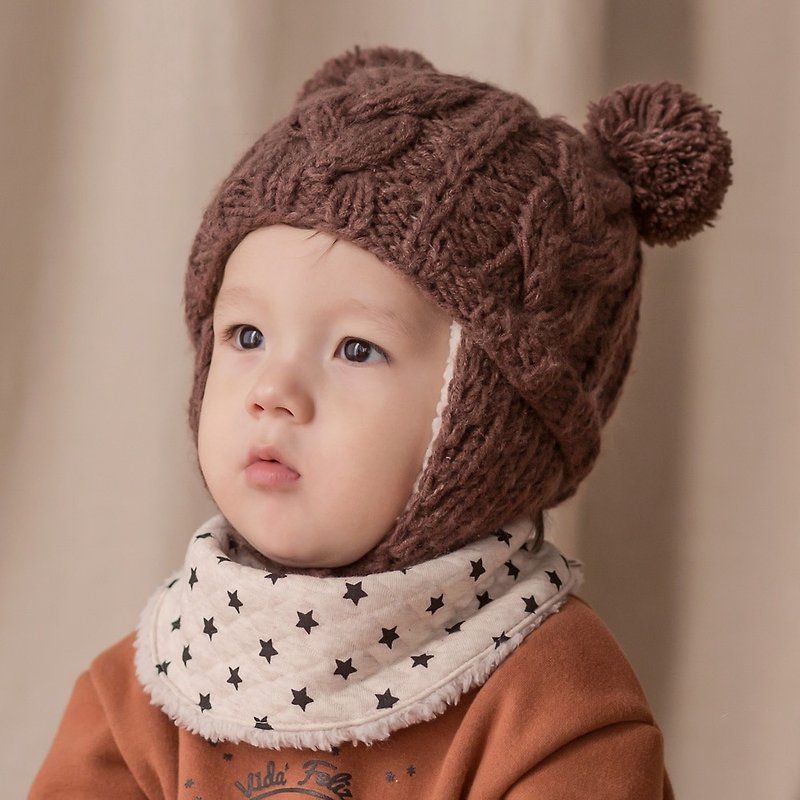 Happy Prince Korean Able snow velvet inner warm baby child bib - Bibs - Cotton & Hemp Multicolor