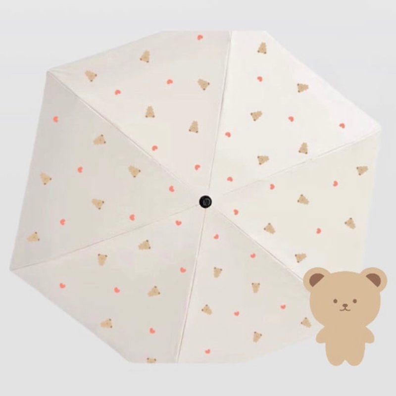 DADA FRIENDS 全身熊 超輕量UPF50+防曬雨傘 - 雨傘/雨衣 - 其他人造纖維 卡其色