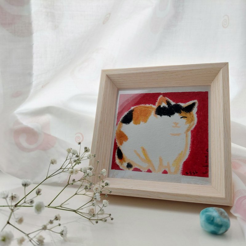 Cat illustration/pet illustration/pet commemorative painting/oil crayon/customer-made - Customized Portraits - Paper Multicolor