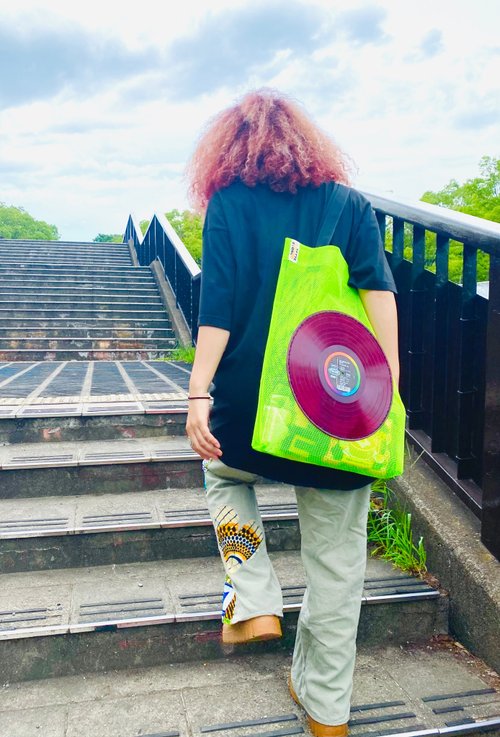 LPレコードメッシュトートバッグ・ネオン1 - ショップ TETTE