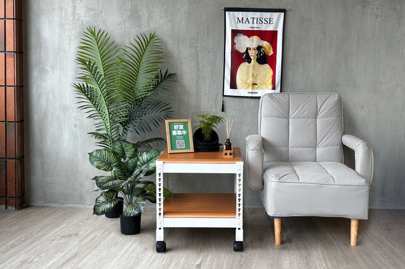 Made in Taiwan/Umi/Angle steel/Buy one get one free! Multifunctional sofa side table side table industrial style storage rack - เฟอร์นิเจอร์อื่น ๆ - วัสดุอื่นๆ สีดำ