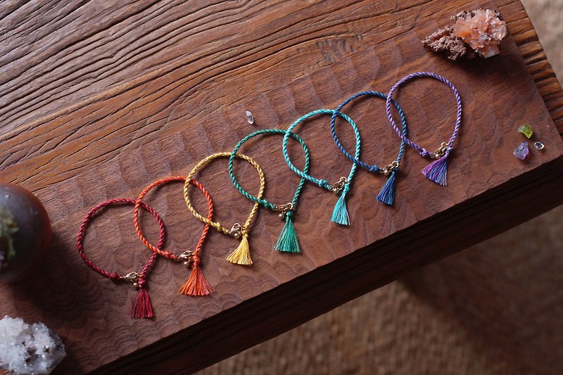 Pulse Young Bracelet [Color of Chakra] Xiao Lingzhu Zhuoluo - Bracelets - Cotton & Hemp Multicolor