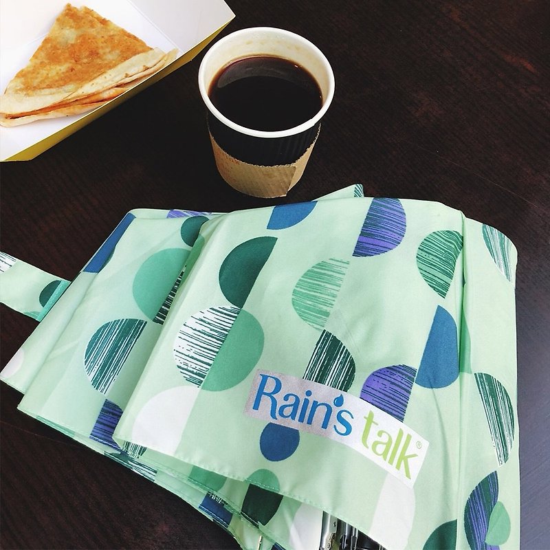 【台灣文創 Rain's talk】翻玩幾何抗UV五折手開傘 - 雨傘/雨衣 - 防水材質 粉紅色