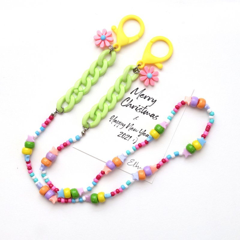 Colorful Daisy Mask Lanyard Strap for mask 口罩掛繩 - 掛繩/吊繩 - 聚酯纖維 多色