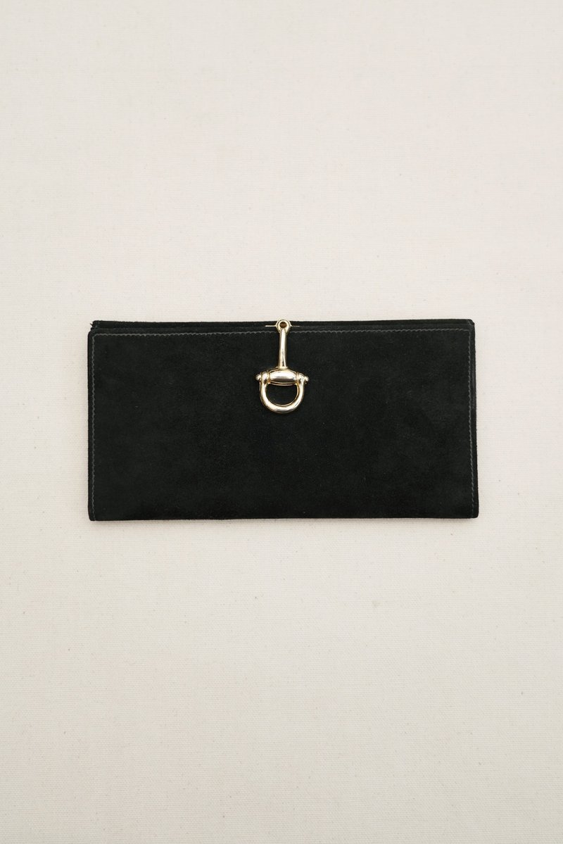 A ROOM MODEL - Gucci black velvet long clip - Wallets - Genuine Leather Black