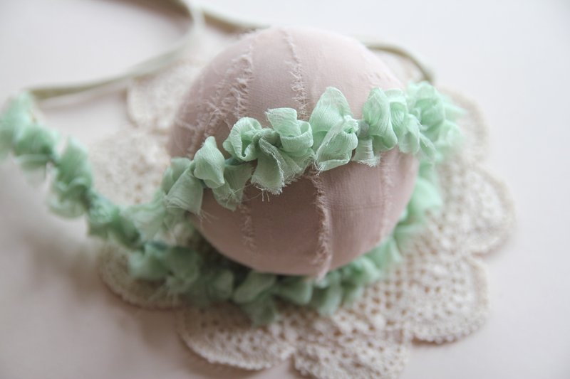 Baby Headbands , Baby Headband Set , Newborn Headband , Baby Bows , Newborn prop - Baby Hats & Headbands - Cotton & Hemp Green