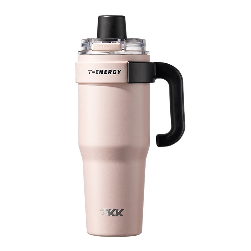 【TKK】T-One 彈蓋冰壩杯 316不鏽鋼x陶瓷噴塗 1200ML-初春粉 - 保溫瓶/保溫杯 - 不鏽鋼 粉紅色