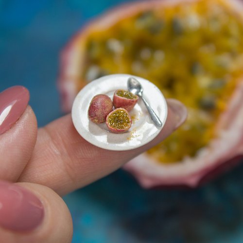Rina Vellichor Miniatures TUTORIAL Miniature polymer clay passion fruit | Digital product | PDF + video