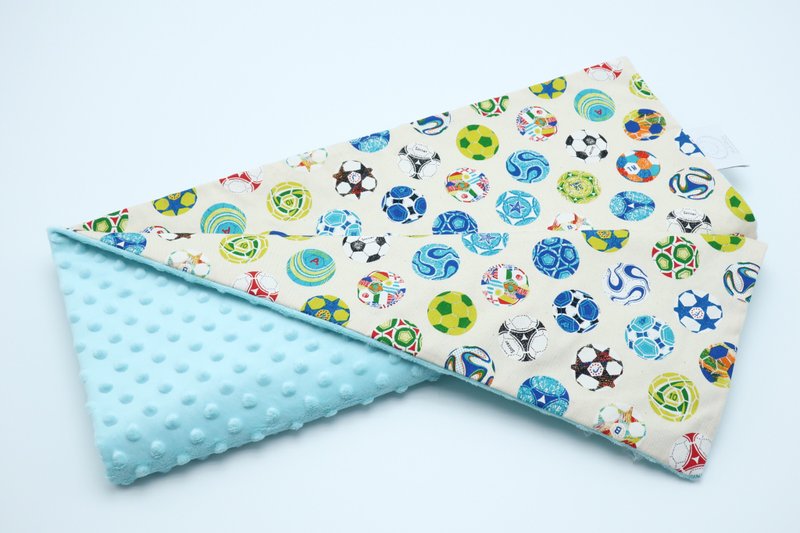 Hush Baby Handmade Receiving Blanket (Football+Opal Blue) - ผ้าปูที่นอน - วัสดุอื่นๆ หลากหลายสี