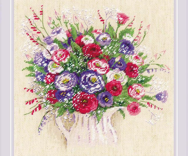 刺繍花　トルコキキョウ　手鞠 刺繍花 トルコキキョウ 手鞠 - メルカリ