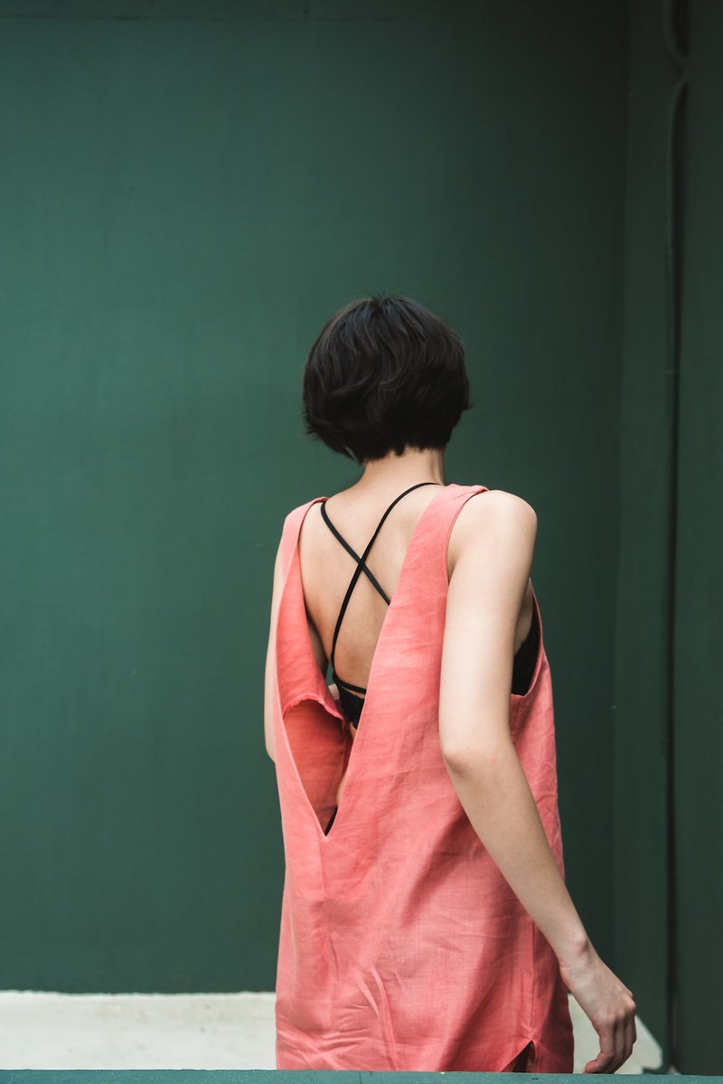 VERBENA - Peach / summer clothing - 女裝 上衣 - 棉．麻 粉紅色