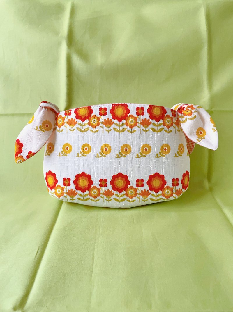 Longchamp fishnet bag mesh bag special inner bag - กระเป๋าเครื่องสำอาง - ผ้าฝ้าย/ผ้าลินิน สีส้ม