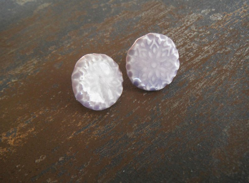 race Moi's earring lavender - ต่างหู - ดินเผา สีม่วง