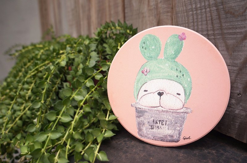 (sold out) law bucket suction coaster - rabbit cactus - Coasters - Other Materials 