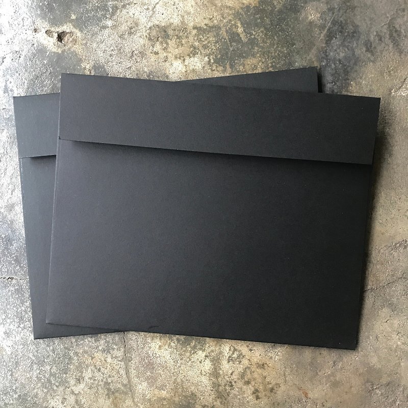 信封/厚磅作品袋/A5/極黑 - 信封/信紙 - 紙 黑色