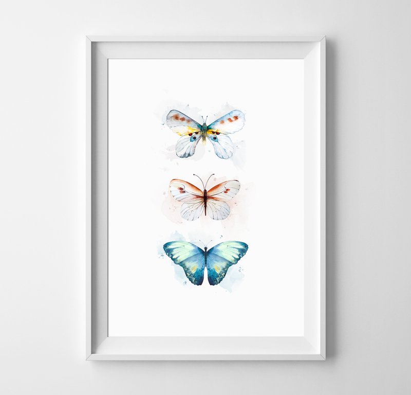 Butterfly Print (2) 可客製化 掛畫 海報 - 壁貼/牆壁裝飾 - 紙 