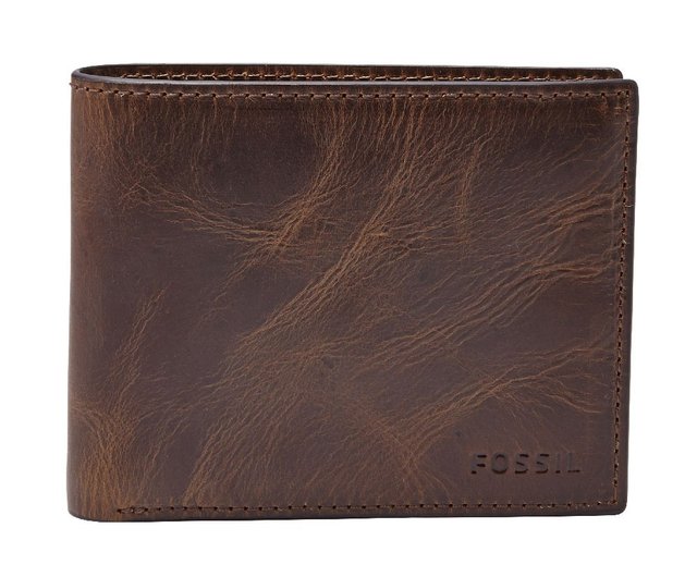 Men's Chocolate Brown Leather Fossil Wallet