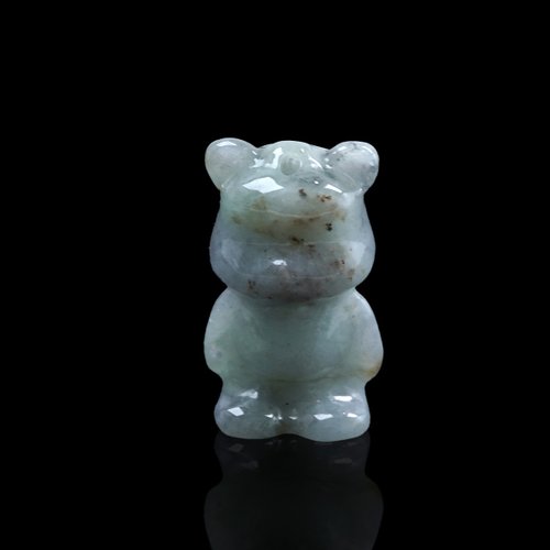 瓔珞珠寶盒 E.L.Jewelry Box 【熊熊玉見你】飄花翡翠可愛小熊擺飾擺件|天然緬甸翡翠A貨|送禮