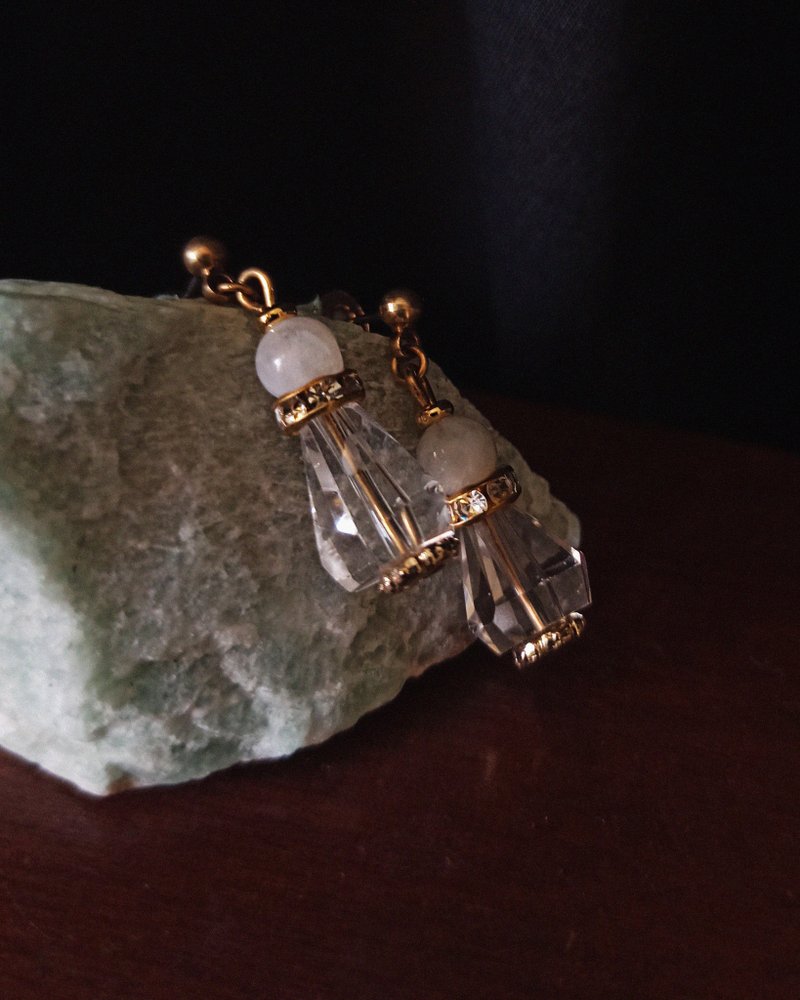 Crystal Perfume Bottle Short Earrings - Natural Stone - Earrings & Clip-ons - Crystal Transparent