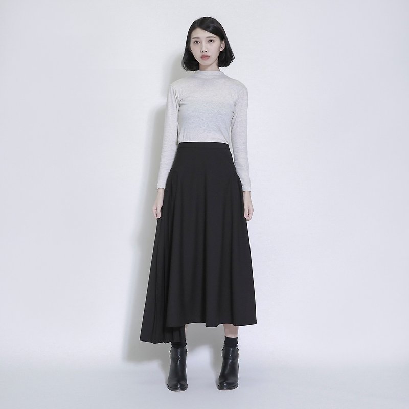 Tiering Layered Wrinkle Dress_7AF151_Black - Skirts - Cotton & Hemp Black