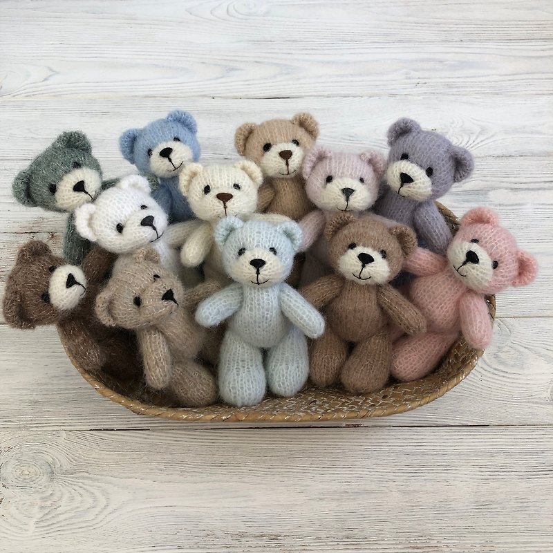 Newborn photo prop toy teddy bear - 嬰兒手鍊/飾品 - 羊毛 