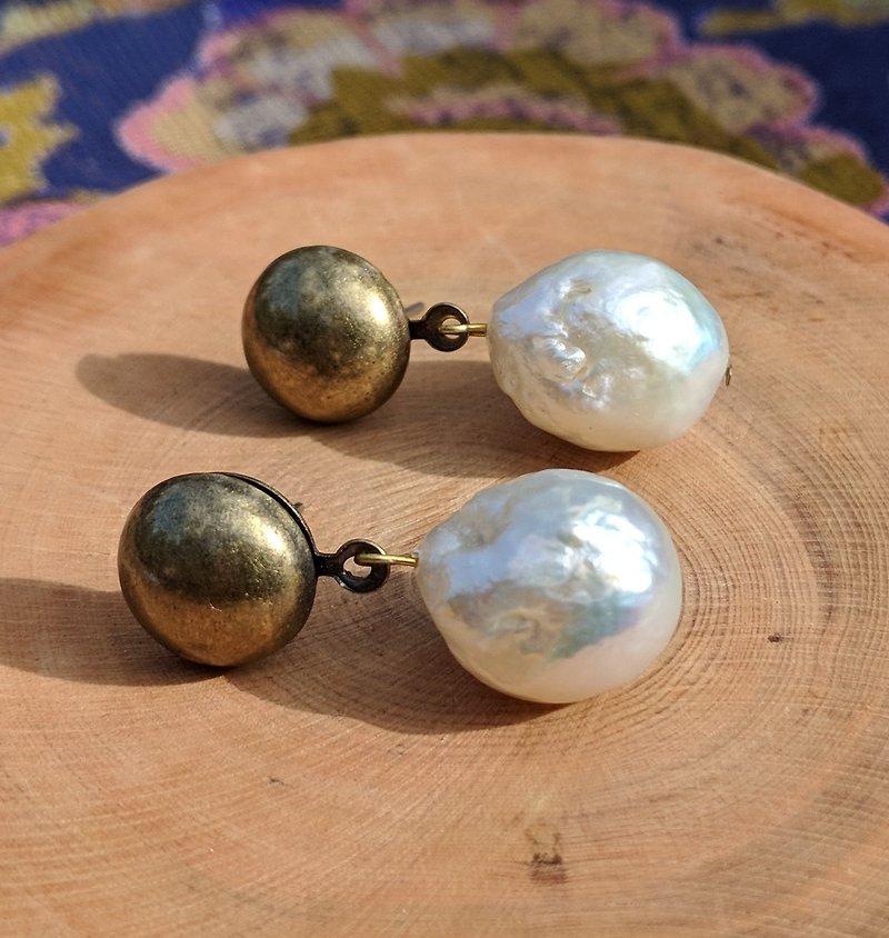 Natural Baroque Pearl Earrings - Earrings & Clip-ons - Other Metals 