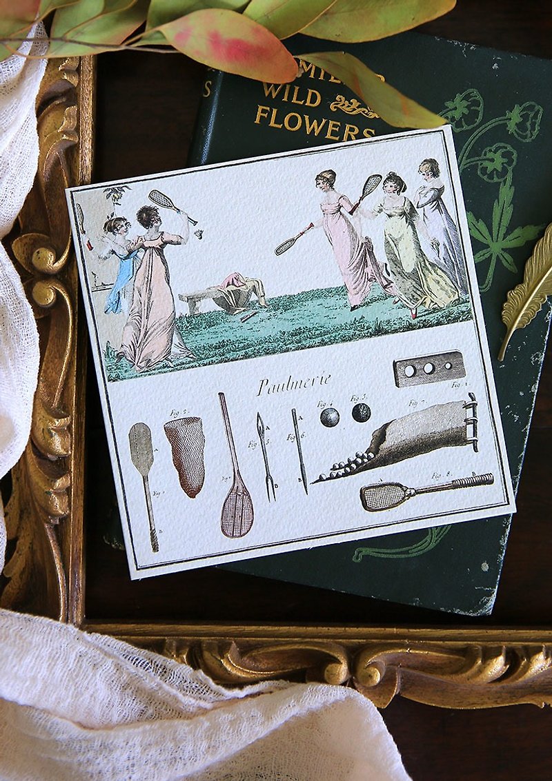 French vintage card No.2 unused / with envelope - การ์ด/โปสการ์ด - กระดาษ ขาว
