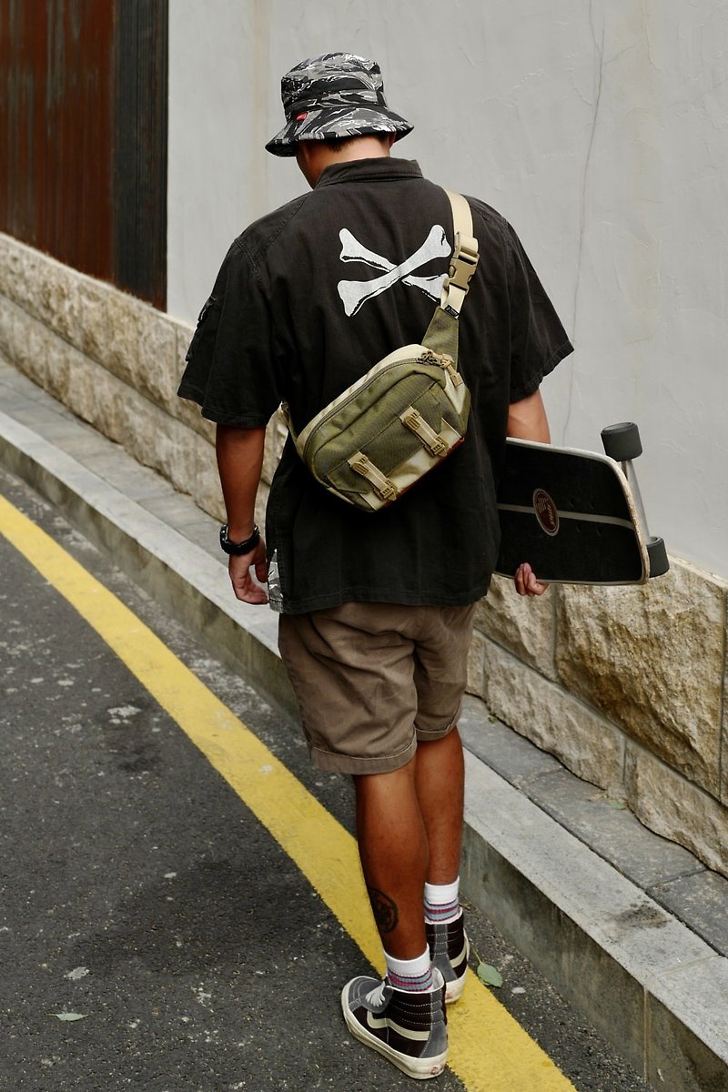 Dual-purpose street nylon small waist bag outdoor waterproof - กระเป๋าแมสเซนเจอร์ - ไนลอน 