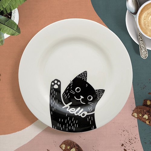 kav Greeting Cat (8 inch plate)