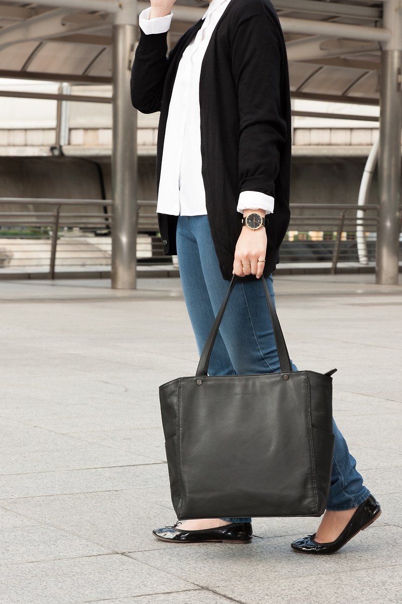 JAXSEN Black Pepper Leather Bag - Messenger Bags & Sling Bags - Genuine Leather 