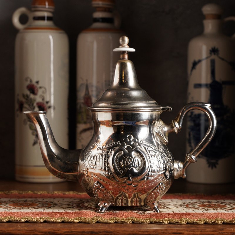 摩洛哥SALAM Koutbla風格手工茶壺 - 茶壺/茶杯/茶具 - 其他金屬 咖啡色
