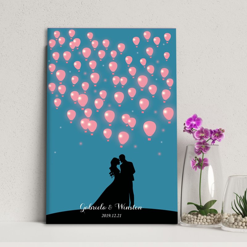 Sky lantern wedding sign-in signature silk signature axis wedding signature board wedding signature book wedding signature silk - กรอบรูป - วัสดุอื่นๆ 