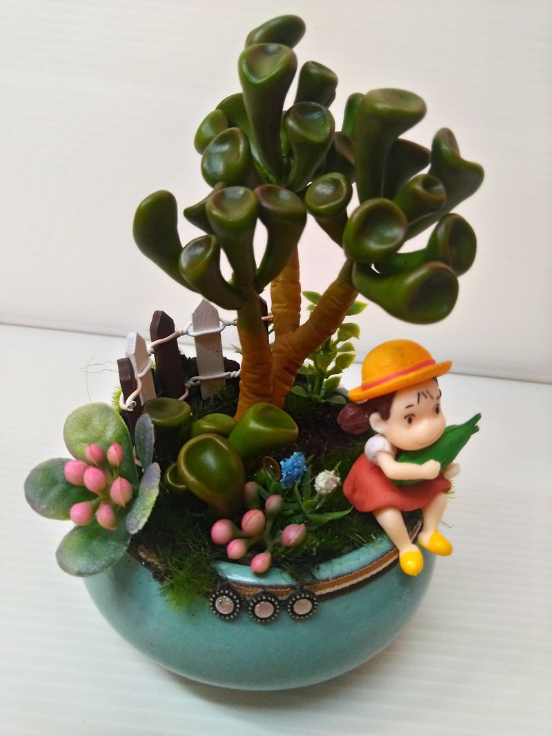 Order-made models/simulated potted succulents series-Tubeye Kagyue (Shrek) - ตกแต่งต้นไม้ - พืช/ดอกไม้ สีเขียว