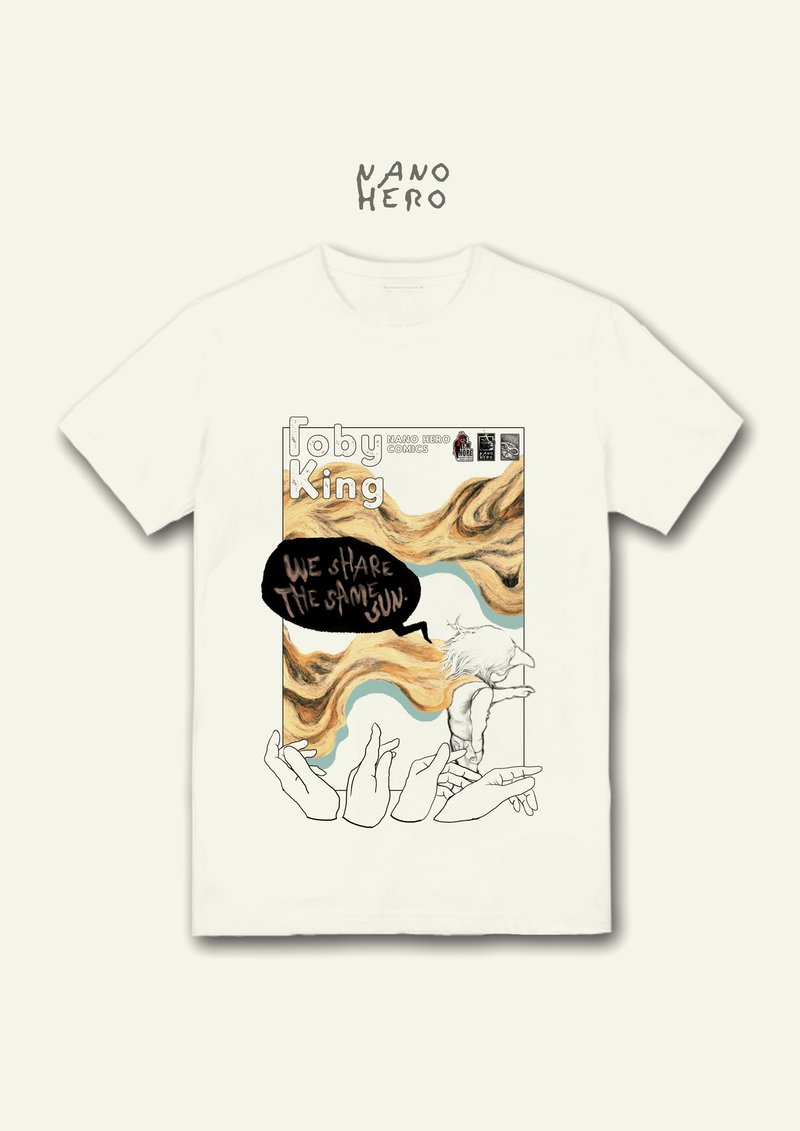 page65&66 T-shirt T恤 NANO HERO漫畫T - 男 T 恤 - 棉．麻 白色