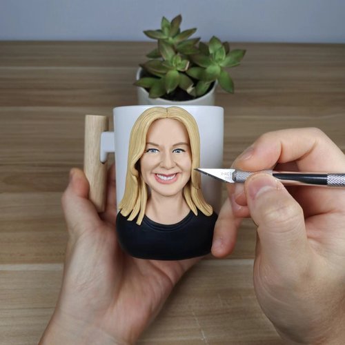 Pure handmade custom wooden handle mug 3D self-portrait like Yan painted  girlfriend wife birthday wedding anniversary gift - Shop uDesign Mugs -  Pinkoi