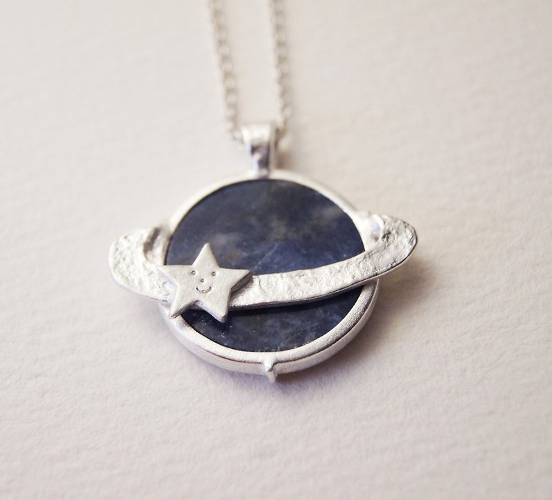 * My planet * handmade silver necklace - Necklaces - Sterling Silver Blue